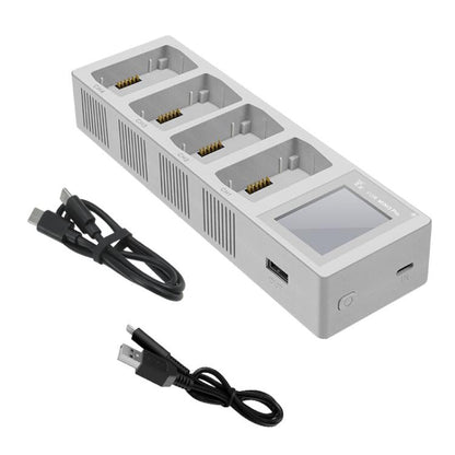 Batería Cargador de con pantalla a color de cuatro vías para DJI Mini 4 Pro / Mini 3 Pro (gris claro) para DJI DJI Mini 4 Pr…