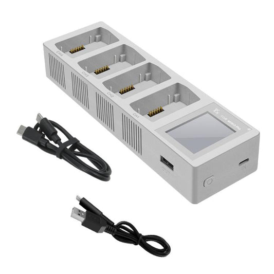 Batería Cargador de con pantalla a color de cuatro vías para DJI Mini 4 Pro / Mini 3 Pro (gris claro) para DJI DJI Mini 4 Pr…