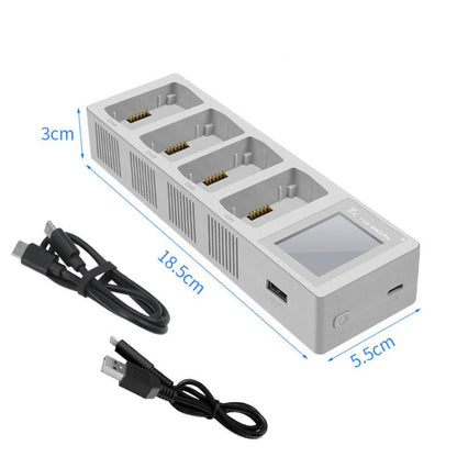 Batería Cargador de con pantalla a color de cuatro vías para DJI Mini 4 Pro / Mini 3 Pro (gris claro) para DJI DJI Mini 4 Pr…