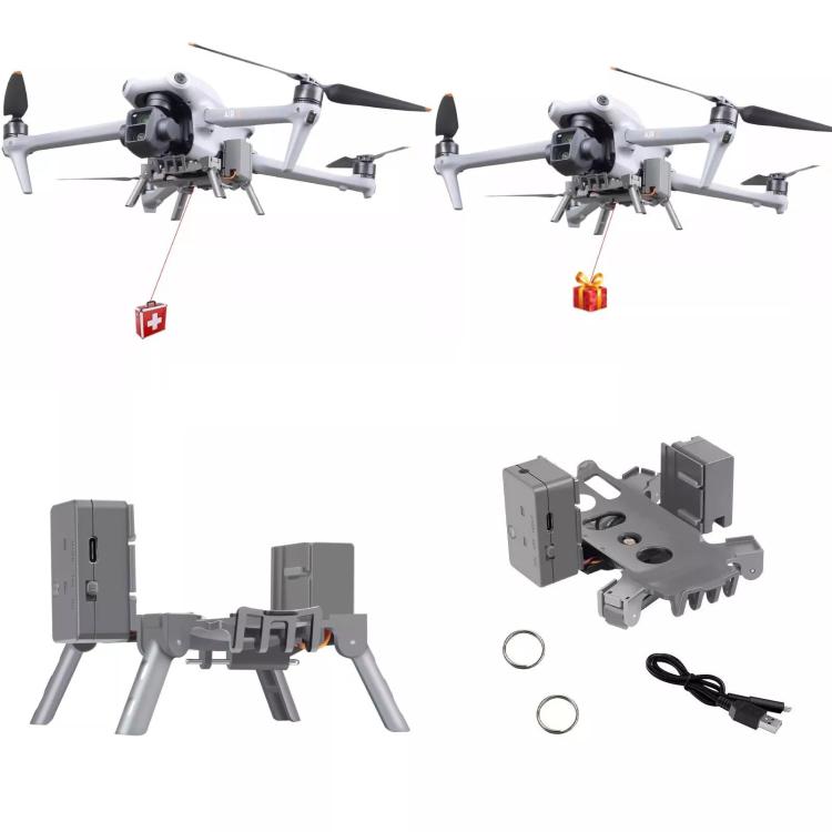 Dron YX Airdrop System Lanzador recargable Carga 500 g para DJI Air 3S (gris)