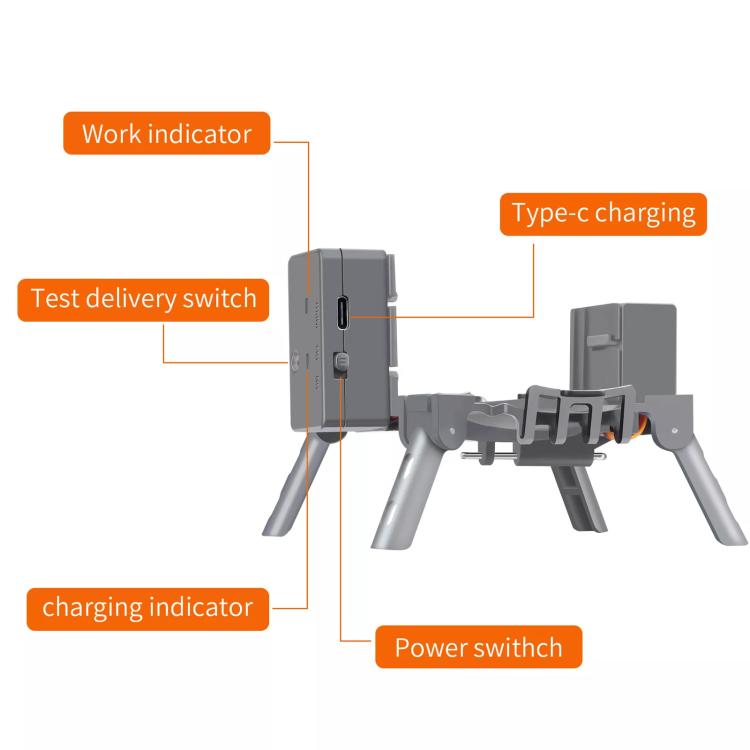 Dron YX Airdrop System Lanzador recargable Carga 500 g para DJI Air 3S (gris) — imagen 6
