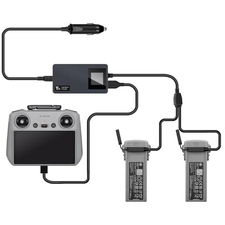Cargador de auto con pantalla digital para DJI Air 3S (negro)
