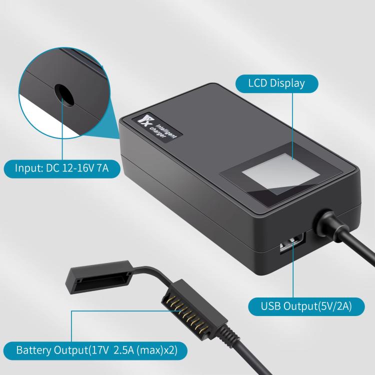 Cargador de auto con pantalla digital para DJI Air 3S (negro) — imagen 5