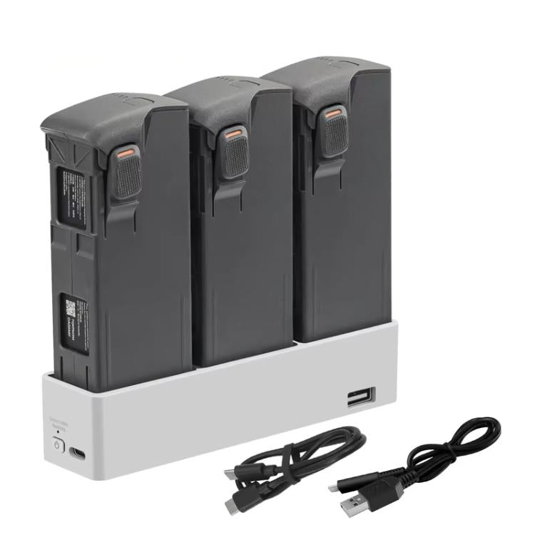 Cargador de 3 vías, compatible con PD 65 W para DJI Avata 2 (gris plateado)