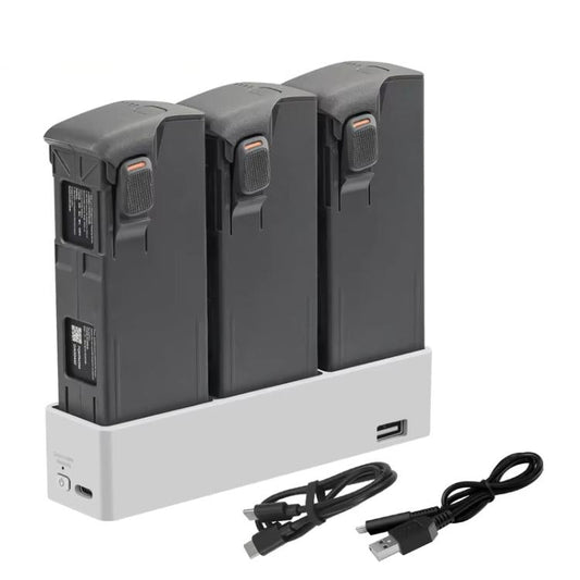 Cargador de 3 vías, compatible con PD 65 W para DJI Avata 2 (gris plateado)