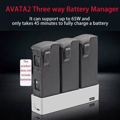Cargador de 3 vías, compatible con PD 65 W para DJI Avata 2 (gris plateado) — imagen 3