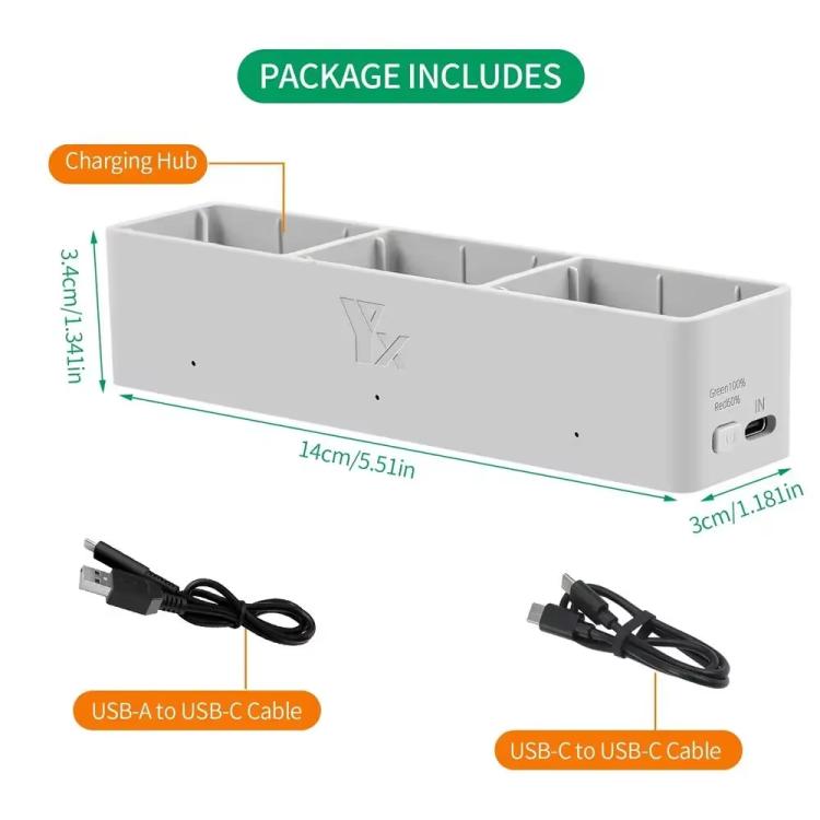 Cargador de 3 vías, compatible con PD 65 W para DJI Avata 2 (gris plateado) — imagen 9
