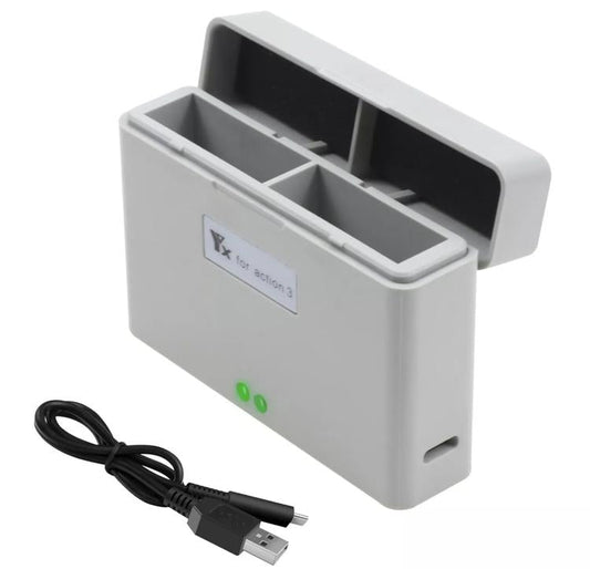 Batería Cargador de bidireccional YX para cámara Action 3/Action 4 (gris)