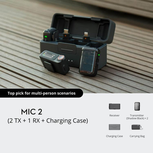Original para DJI Mic 2 (2 TX + 1 RX + estuche de carga)