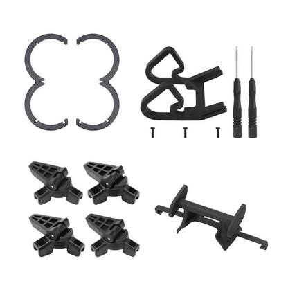 Funda protectora contra impactos + parachoques + soporte plegable + ala trasera 4 en 1 para DJI Neo (negro)