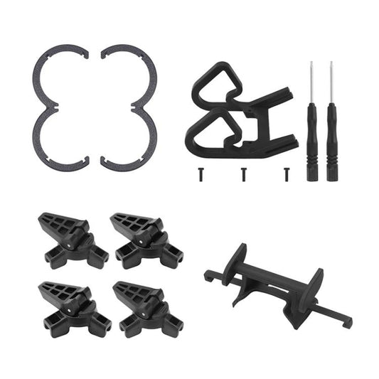 Funda protectora contra impactos + parachoques + soporte plegable + ala trasera 4 en 1 para DJI Neo (negro)