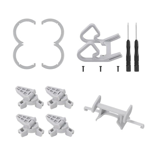 Funda protectora contra impactos + parachoques + soporte plegable + ala trasera 4 en 1 para DJI Neo (gris)
