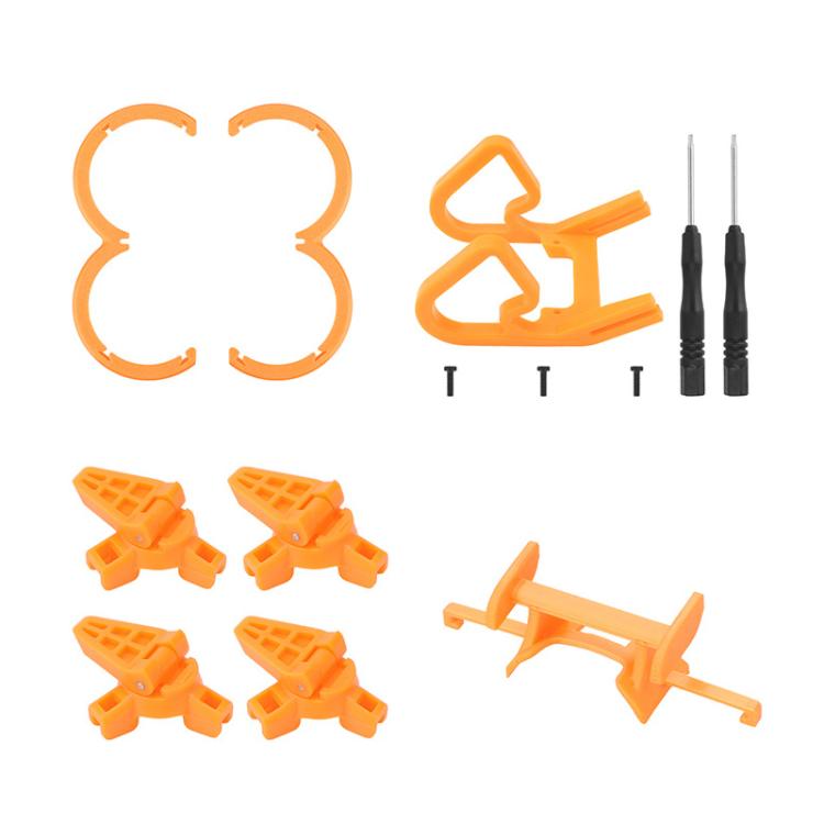 Funda protectora contra impactos + parachoques + soporte plegable + ala trasera 4 en 1 para DJI Neo (naranja)