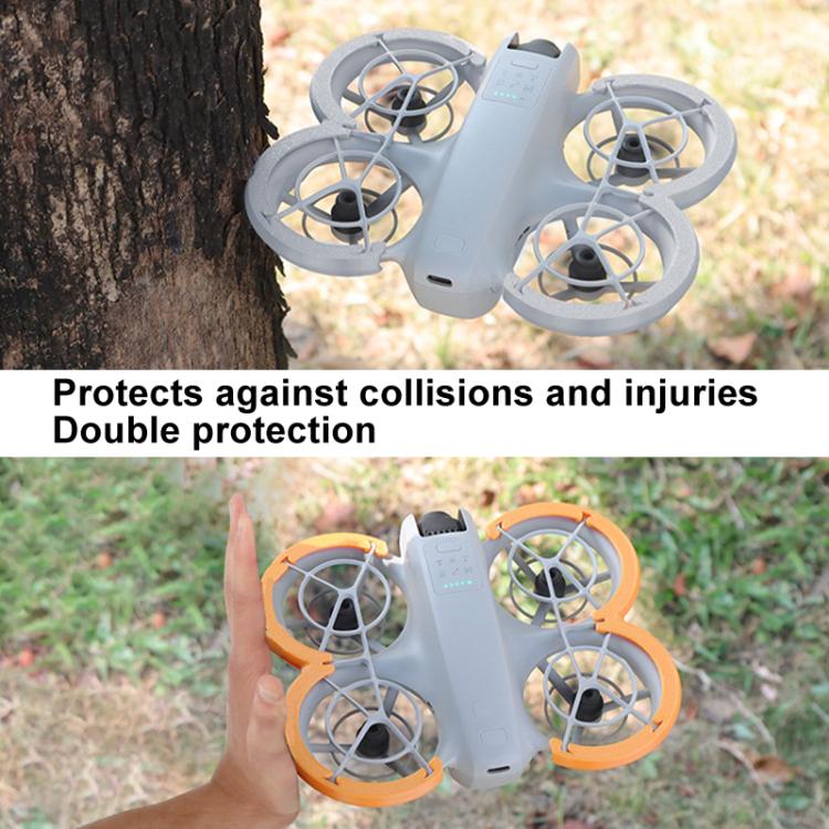 Funda protectora contra impactos + parachoques + soporte plegable + ala trasera 4 en 1 para DJI Neo (naranja) — imagen 11