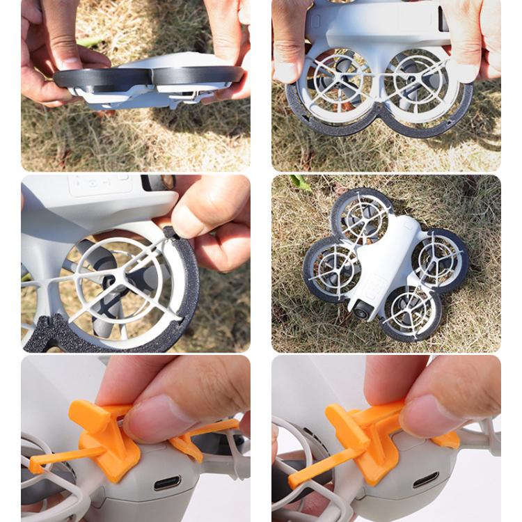 Funda protectora contra impactos + parachoques + soporte plegable + ala trasera 4 en 1 para DJI Neo (gris) — imagen 12