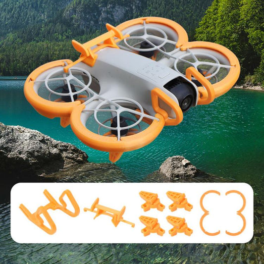 Funda protectora contra impactos + parachoques + soporte plegable + ala trasera 4 en 1 para DJI Neo (naranja) — imagen 2