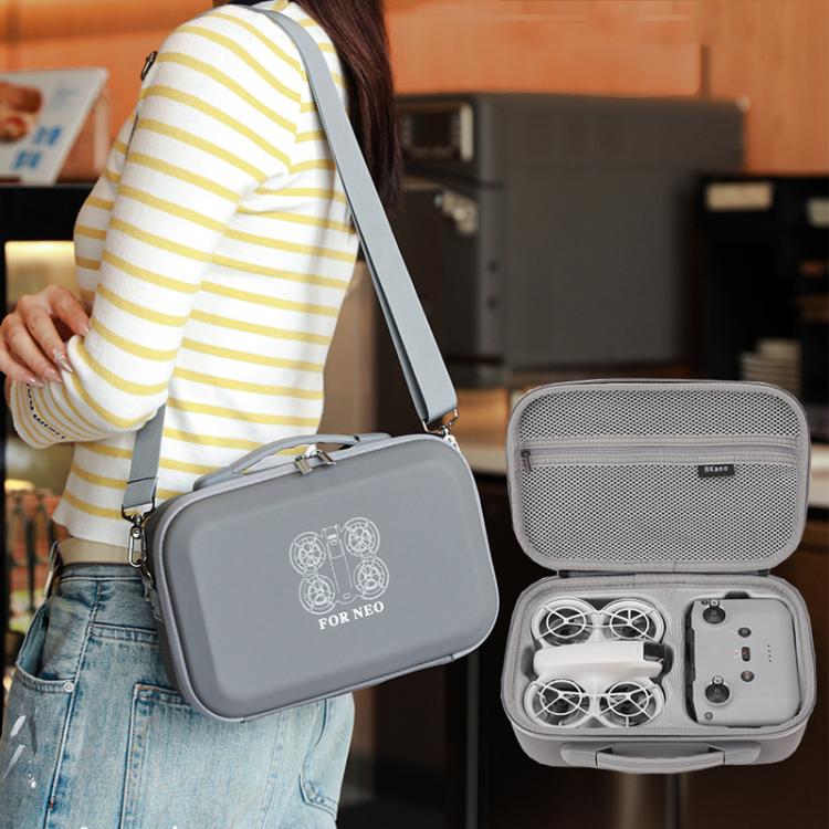 Estuche rígido de PU, bolsa de almacenamiento, bolso de hombro para DJI Neo (gris) — imagen 2