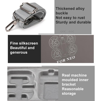 Estuche rígido de PU, bolsa de almacenamiento, bolso de hombro para DJI Neo (gris) — imagen 5