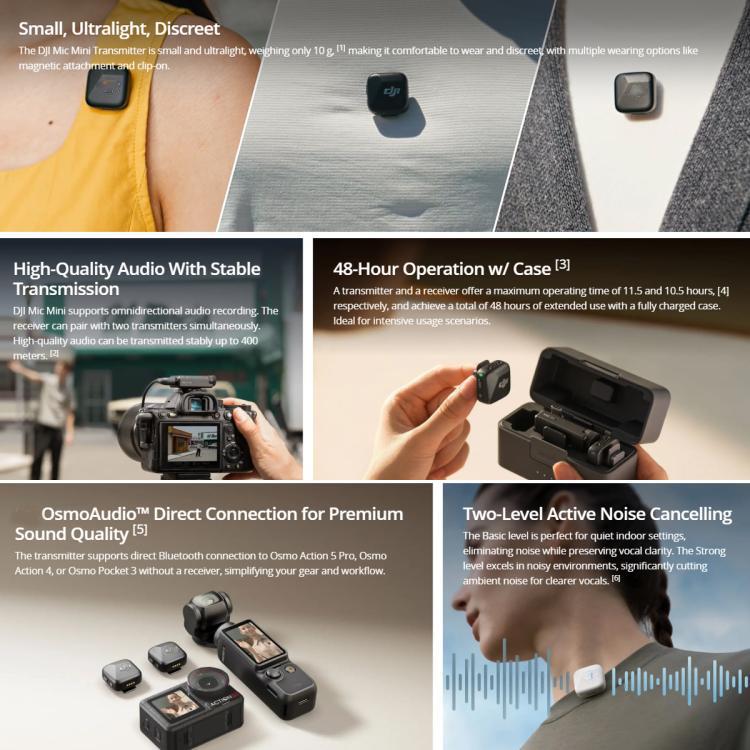 Mic Mini Original (2 TX + 1 RX + estuche de carga) para DJI Mini — imagen 6