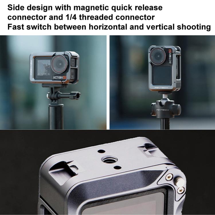 Jaula de conejo de metal PGYTECH P-42C-010 con borde protector expandido de aleación de aluminio para DJI Osmo Action 5 — im…