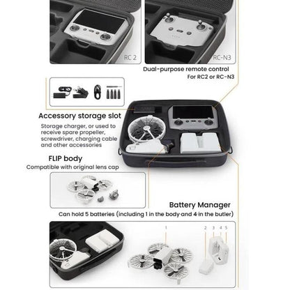 Bolsa organizadora, kit de vuelo suave, bolso cruzado para DJI Flip (gris) — imagen 4