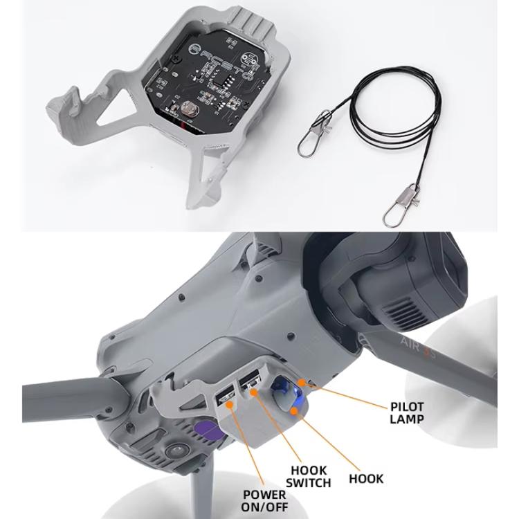 Dispositivo de transporte de lanzador de Air para dron RCSTQ para DJI Air 3S (lanzador + línea de unión) — imagen 5