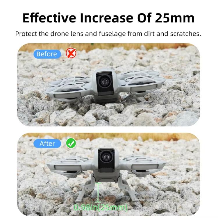 Soporte de refuerzo BRDRC NEO021 para tren de aterrizaje de drones Soporte de trineo plegable para DJI Neo (gris) — imagen 3