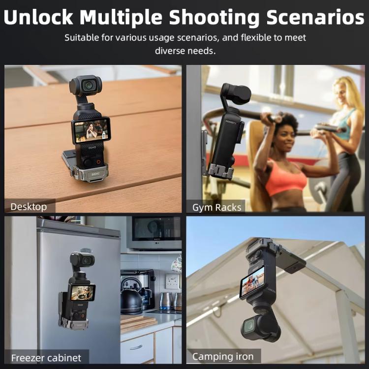 Clip Adaptador de trasero de expansión con base magnética multifuncional, accesorio de bisel para DJI Osmo Pocket 3 (deslust…
