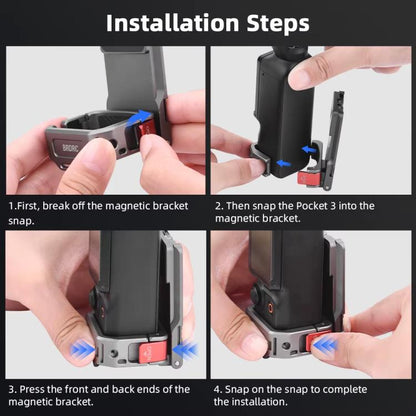 Clip Adaptador de trasero de expansión con base magnética multifuncional, accesorio de bisel para DJI Osmo Pocket 3 (deslust…