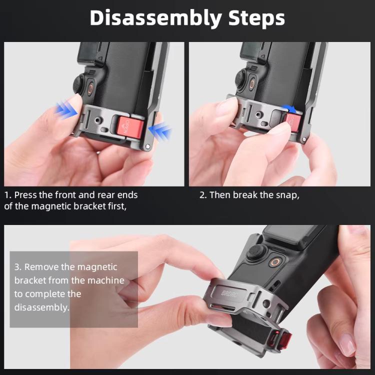 Clip Adaptador de trasero de expansión con base magnética multifuncional, accesorio de bisel para DJI Osmo Pocket 3 (deslust…