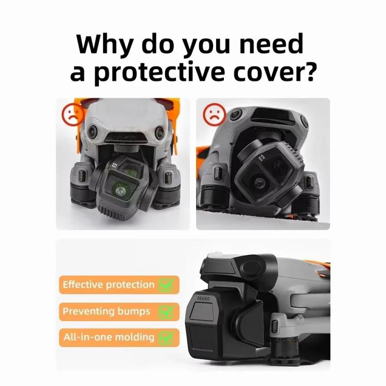 Cubierta BRDRC protectora de lente a prueba de polvo Anti-golpes Clip fijo Protector de cardán para DJI Air 3S (negro esmeri…