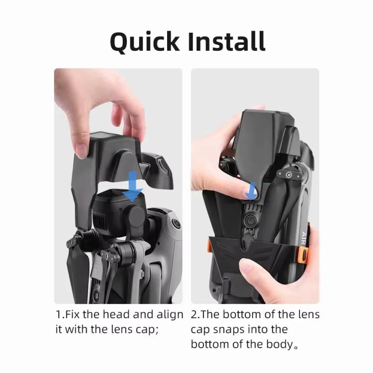 Cubierta BRDRC protectora de lente a prueba de polvo Anti-golpes Clip fijo Protector de cardán para DJI Air 3S (negro esmeri…
