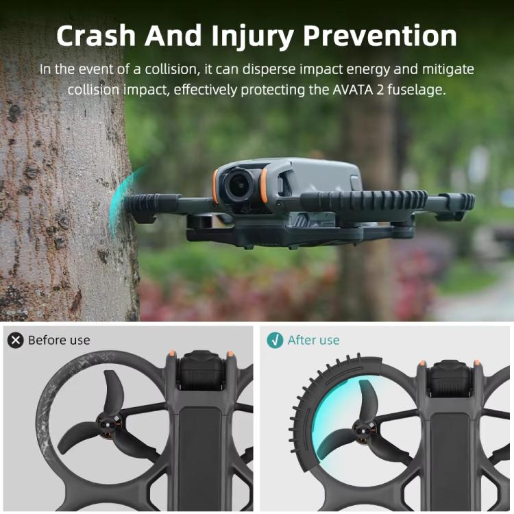 Anillos de parachoques de protección BRDRC 4 de paleta para DJI Avata 2 (verde) — imagen 8