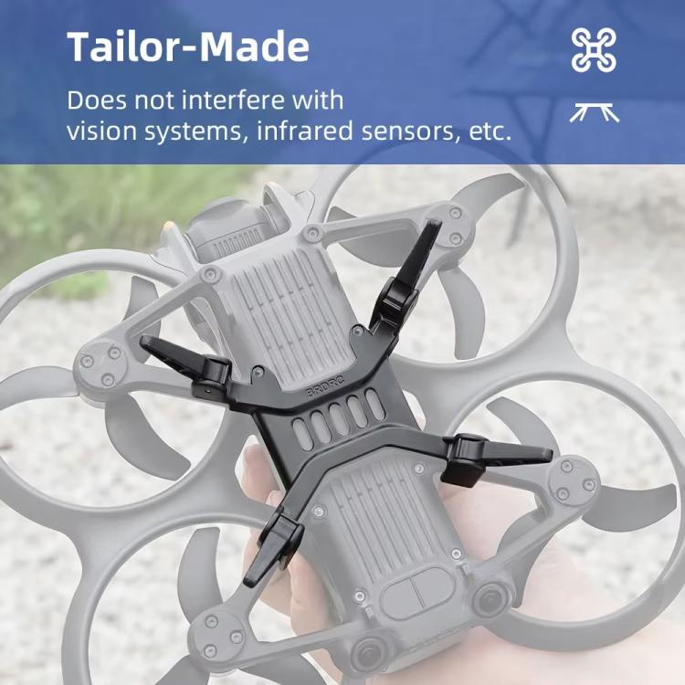 Pata de cabra protectora con estabilizador y tren de aterrizaje mejorado de altura plegable para DJI Avata 2 (negro y naranj…