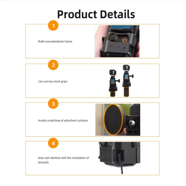 Juego de 4 piezas, soporte magnético, base fija, clip trasero, adaptador, bisel, accesorios para DJI Osmo Pocket 3 — imagen…