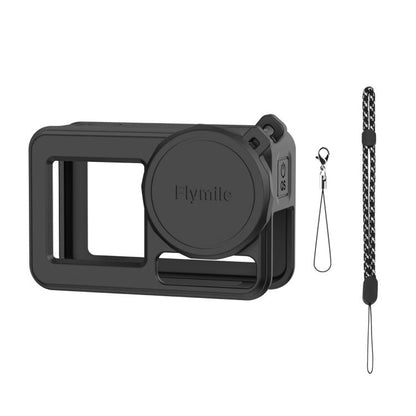 Funda de silicona Flymile para lentes de cámara deportiva, funda protectora para DJI Osmo Action 3 (negra)