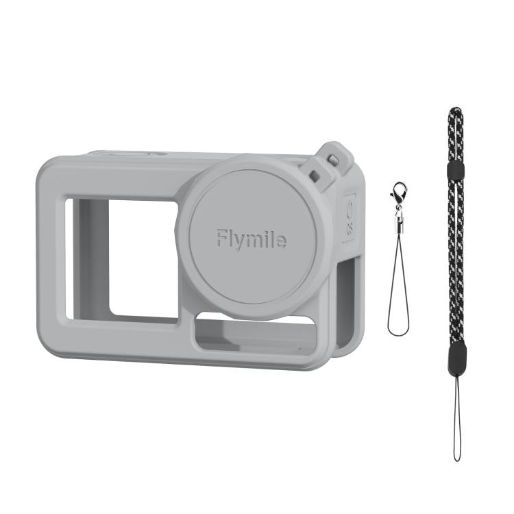 Funda de silicona Flymile para lentes de cámara deportiva, funda protectora para DJI Osmo Action 3 (gris)