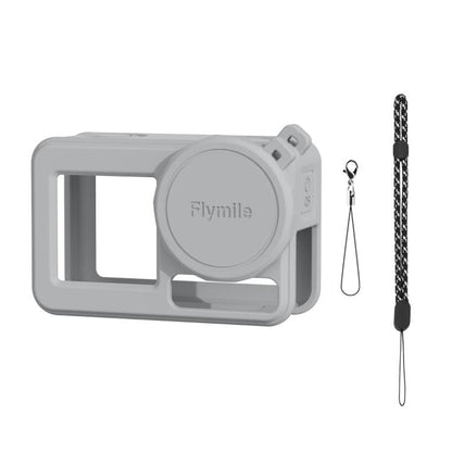 Funda de silicona Flymile para lentes de cámara deportiva, funda protectora para DJI Osmo Action 3 (gris)