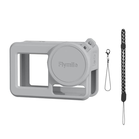 Funda de silicona Flymile para lentes de cámara deportiva, funda protectora para DJI Osmo Action 3 (gris)