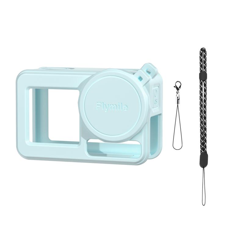 Funda de silicona Flymile para lentes de cámara deportiva, color azul para DJI Osmo Action 3