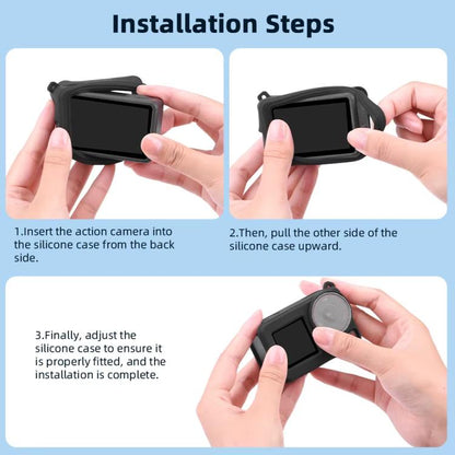Funda de silicona Flymile para lentes de cámara deportiva, color azul para DJI Osmo Action 3 — imagen 16
