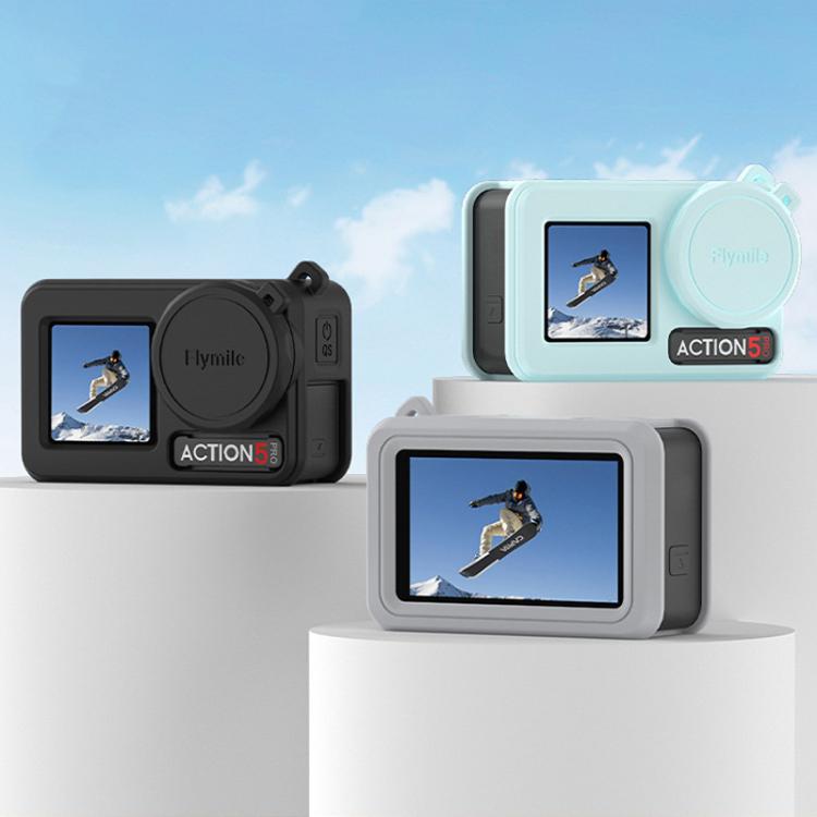 Funda de silicona Flymile para lentes de cámara deportiva, color azul para DJI Osmo Action 3 — imagen 2