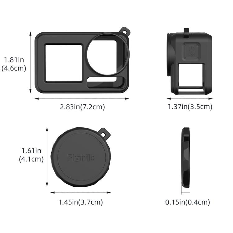 Funda de silicona Flymile para lentes de cámara deportiva, color azul para DJI Osmo Action 3 — imagen 3