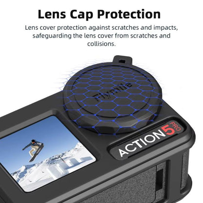 Funda de silicona Flymile para lentes de cámara deportiva, funda protectora para DJI Osmo Action 3 (negra) — imagen 10