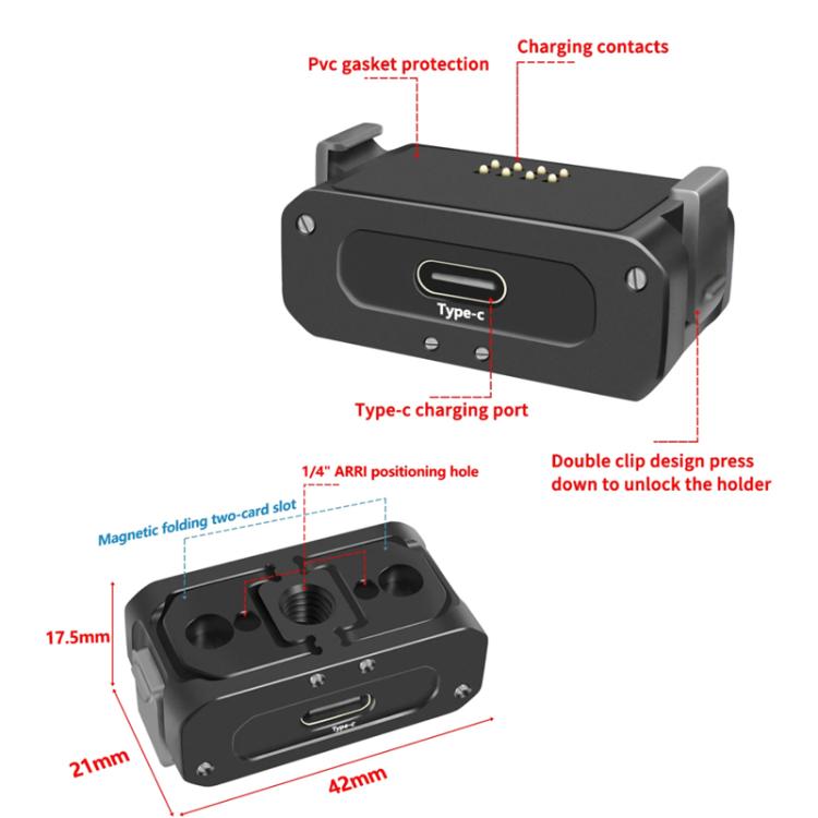 Base de carga magnética para cámara 2 con orificio de 1/4 de pulgada y Arri, especificación: juego A para DJI Osmo Action —…