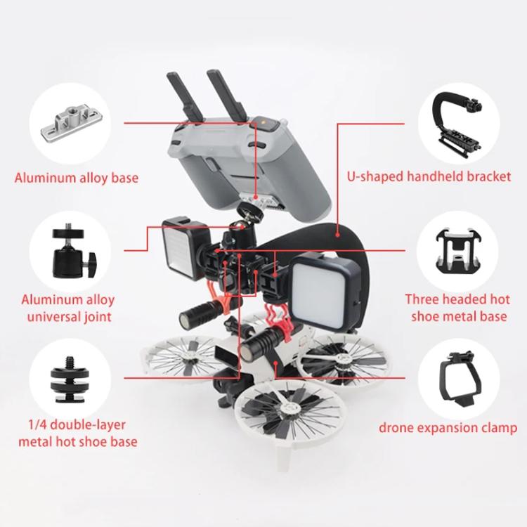 Kit estabilizador de mano en forma de U CQT, videografía de bodas y vlogs diarios para DJI Air 2S — imagen 9