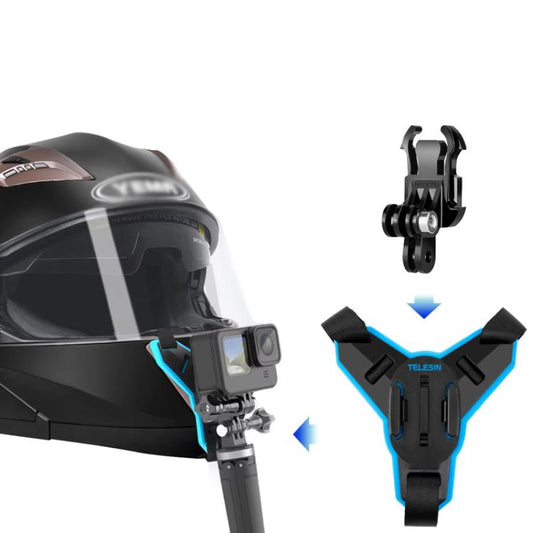 Soporte de montaje para barbilla de casco de motocicleta para cámara deportiva TELESIN para GoPro HERO Serie / / Insta360. E…
