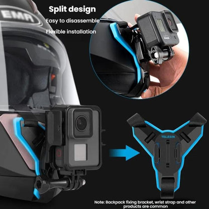 Soporte de montaje para barbilla de casco de motocicleta para cámara deportiva TELESIN para GoPro HERO Serie / / Insta360. E…