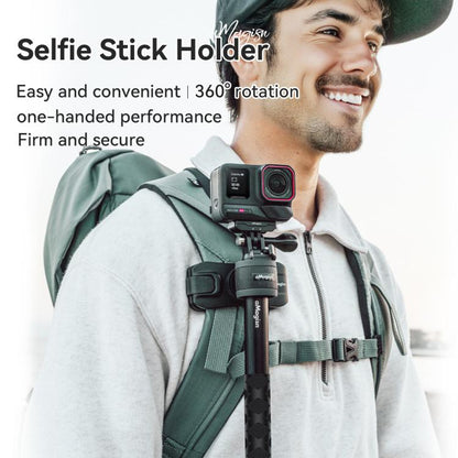Mochila de fijación AMigisn - Palo Selfie para cámara de acción, rápida para Insta360, y GoPro (negro) — imagen 2