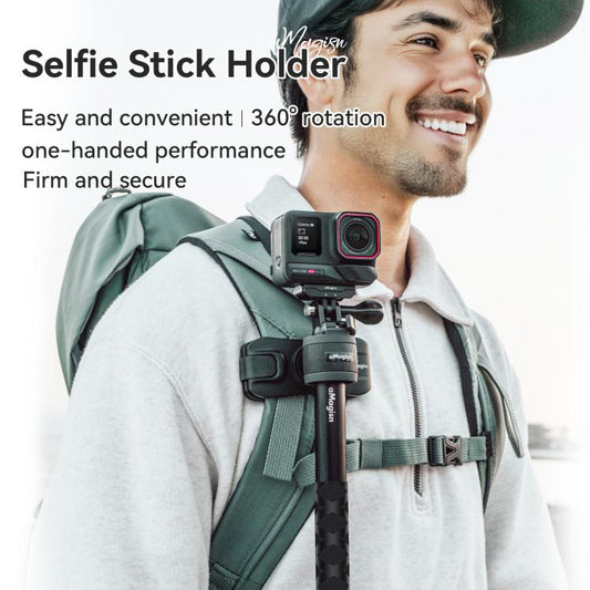 Mochila de fijación AMigisn - Palo Selfie para cámara de acción, rápida para Insta360, y GoPro (negro) — imagen 2